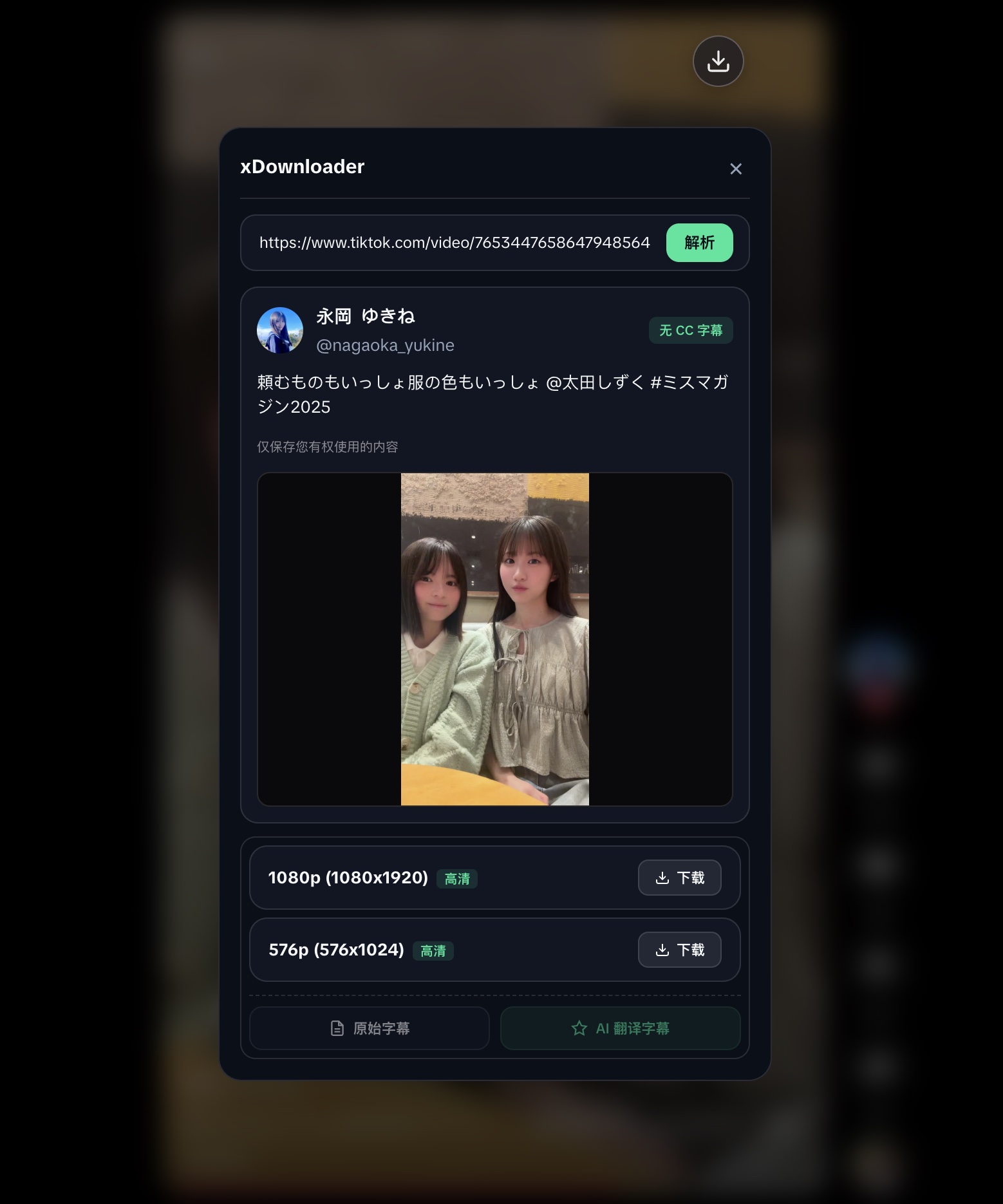 TikTok视频解析截图